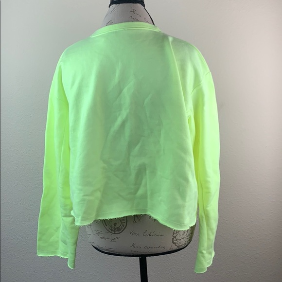Zara M Neon Yellow Pull Over Sweater Top - Picture 3 of 6